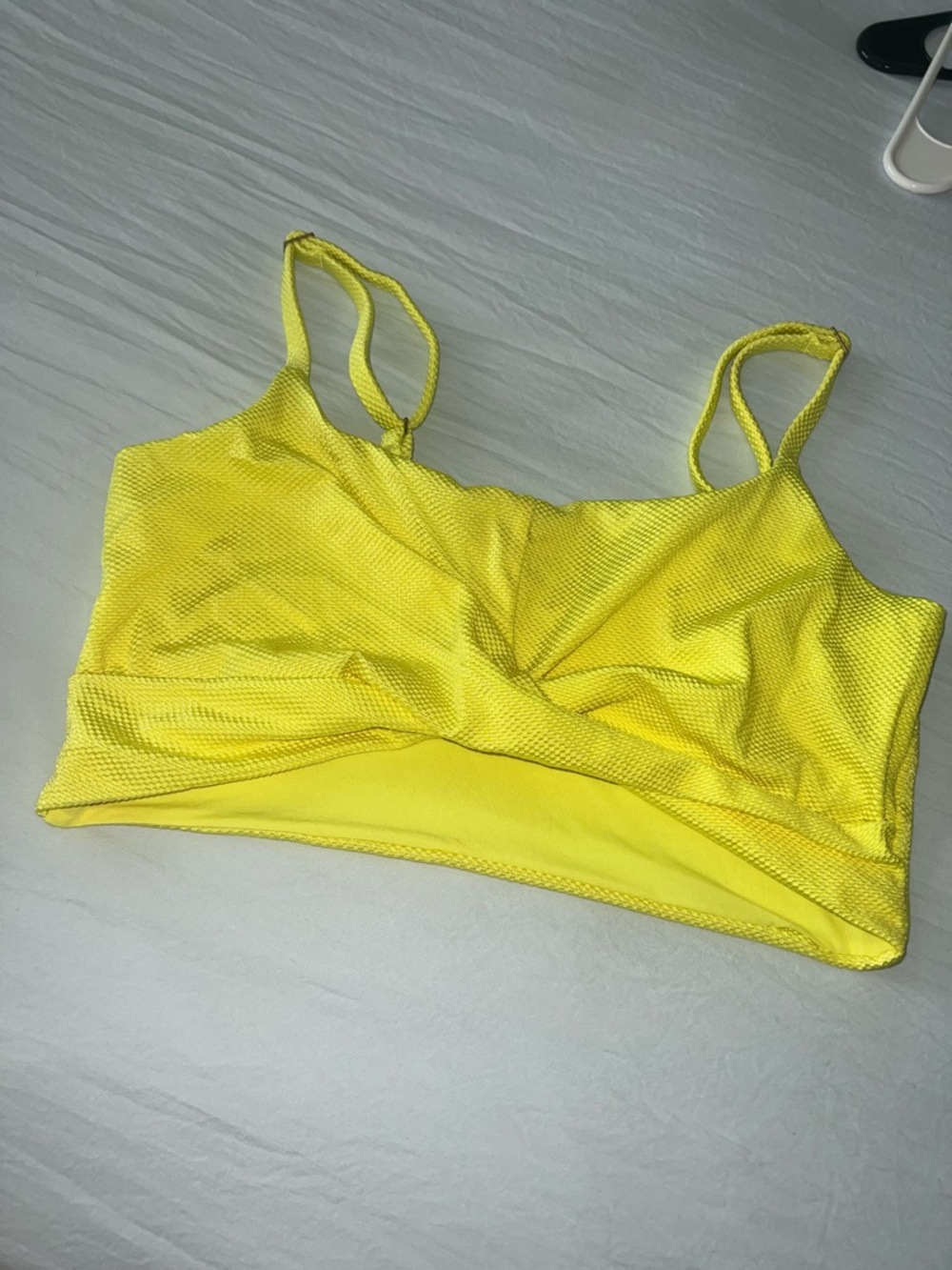 Aerie neon Yellow scoop real good swim top L
